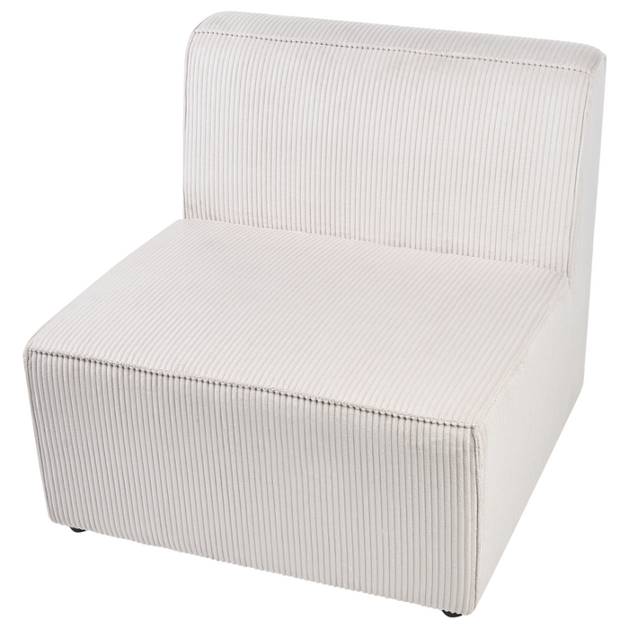 Poltrona Rettangolare in Velluto Colore Beige stile moderno monoposto