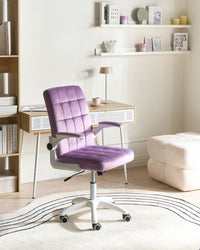 Sedia da ufficio viola violetto Rivestimento Schienale reclinabile Braccioli regolabili e altezza regolabile Girevole Ufficio domestico