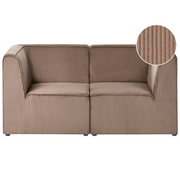 Divano modulare 2 posti con Ottomana in Velluto a coste beige stile classico soggiorno