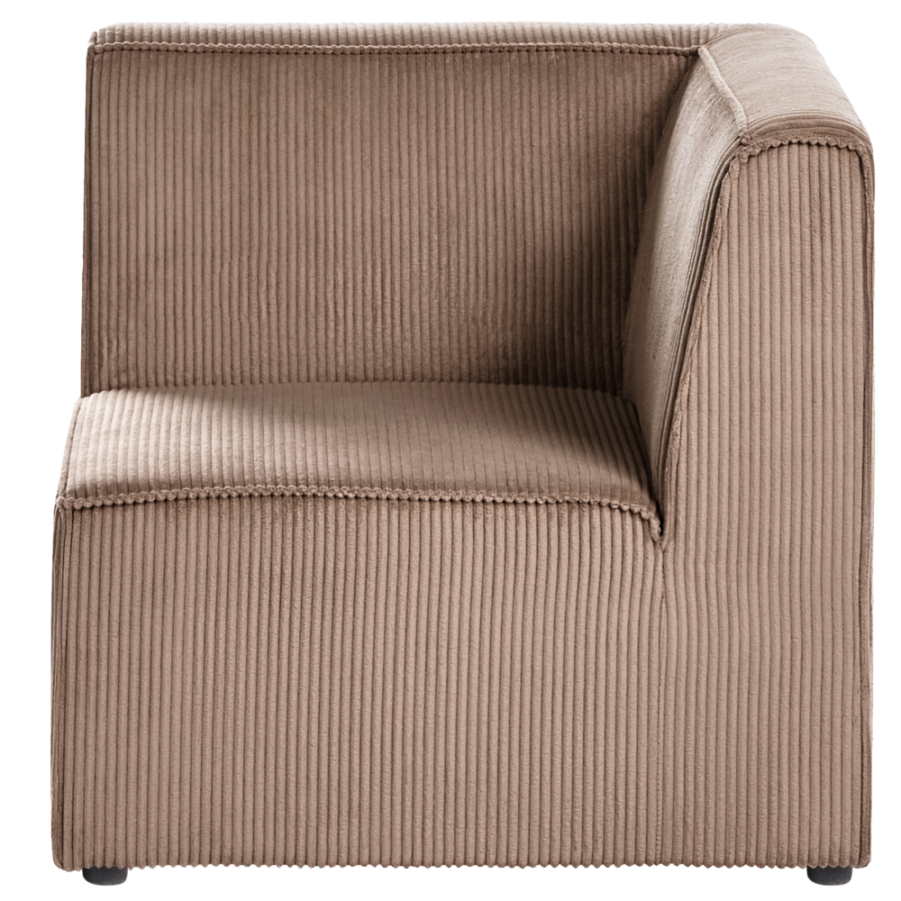Divano modulare 2 posti con Ottomana in Velluto a coste beige stile classico soggiorno