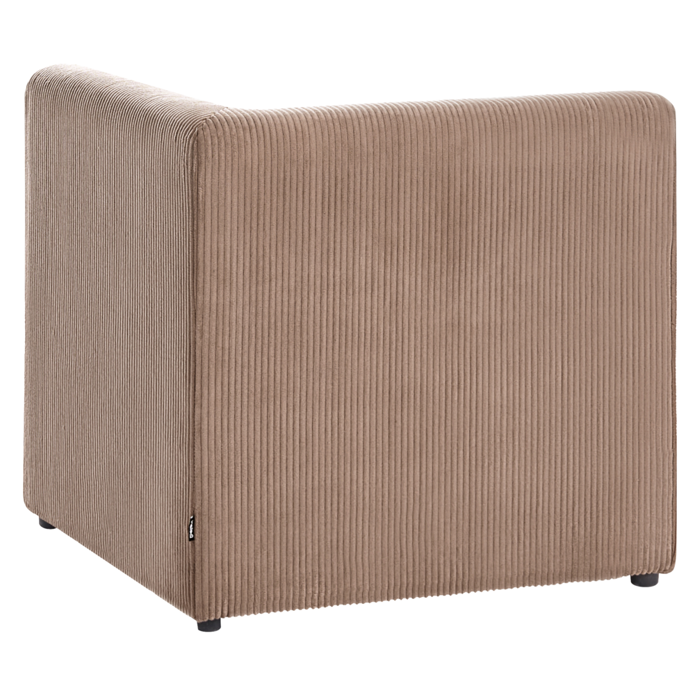 Divano modulare 2 posti con Ottomana in Velluto a coste beige stile classico soggiorno