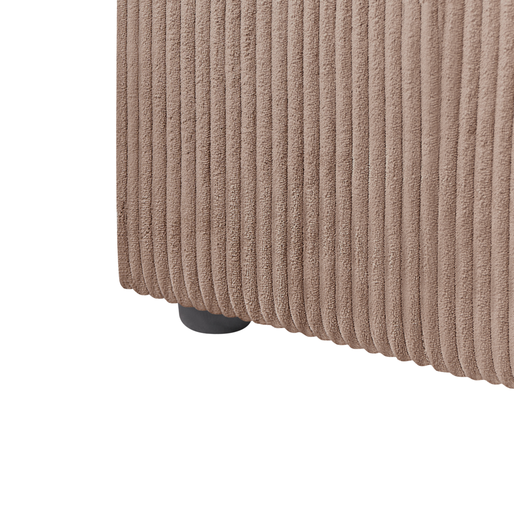 Divano modulare 2 posti con Ottomana in Velluto a coste beige stile classico soggiorno