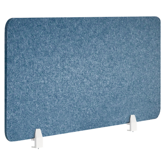 Pannello divisorio in PET per scrivania rivestito in tessuto 120 x 50 cm blu Schermo Acustico per Ufficio e Home Office