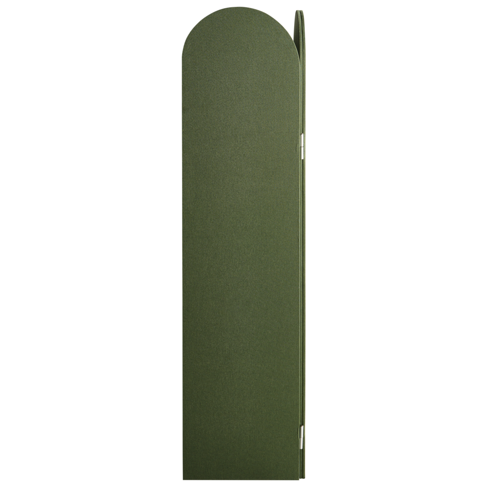 Divisorio pieghevole a 3 pannelli con struttura in acciaio poliestere verde ufficio domestico stile moderno