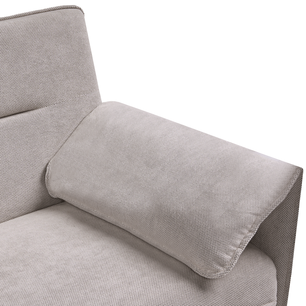Divano letto grigio Rivestimento in tessuto Gambe in legno 3 posti con braccioli regolabili Click-Clack Meccanismo Idrorepellente Soggiorno Camera da letto