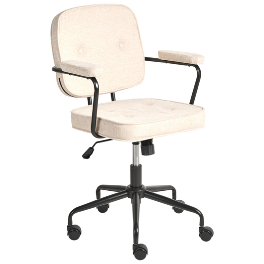 Sedia da ufficio in tessuto sintetica di colore arancione girevole con altezza regolabile e freno di sicurezza ufficio di casa studio