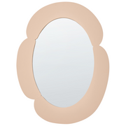 Specchio da parete beige in MDF forma ovale irregolare decorazioni accessori per la casa decorativo
