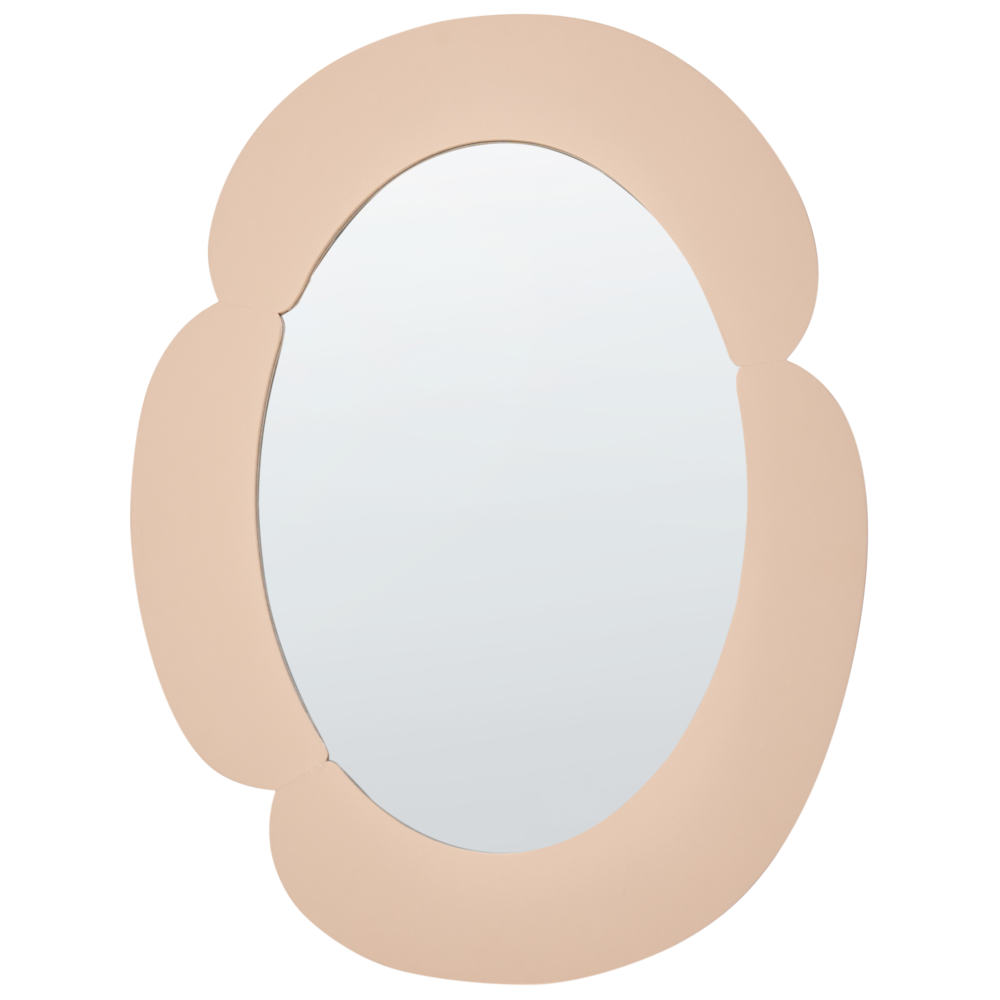 Specchio da parete beige in MDF forma ovale irregolare decorazioni accessori per la casa decorativo