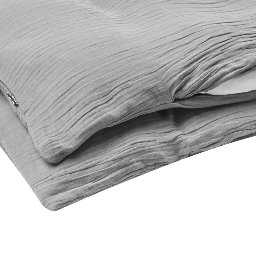Set copripiumino e federa in mussola di cotone grigio chiaro 240 x 200 cm per camera da letto moderna