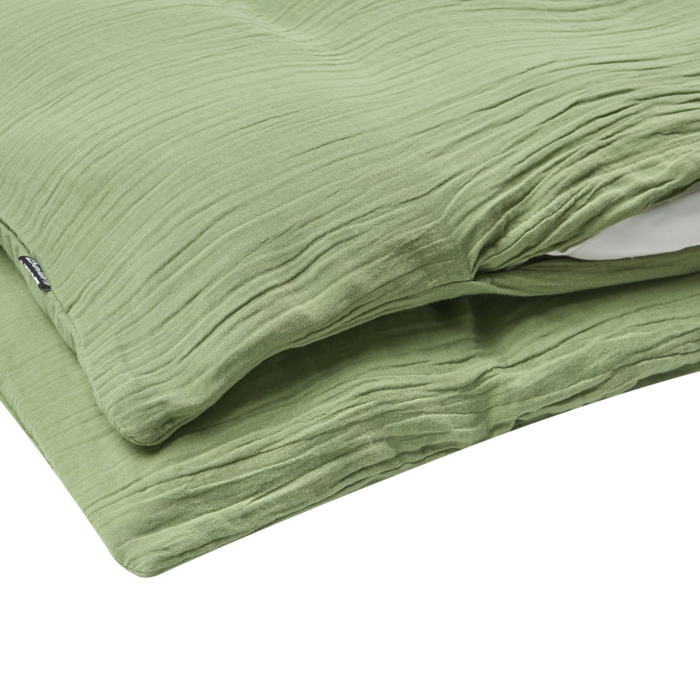 Set copripiumino e federa in mussola di cotone verde 150 x 200 cm per camera da letto moderna