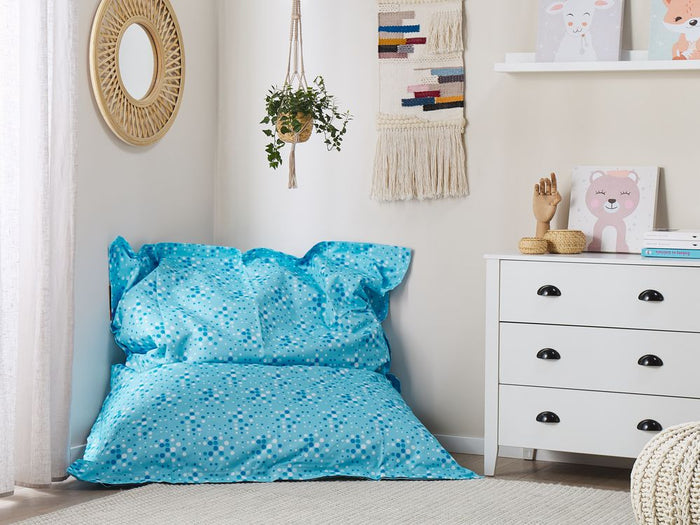 Beanbag grande con motivo a pois blu per distendersi con zip gigante Beanbag