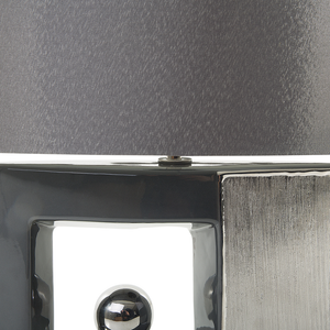 Lampada da tavolo Lampada da comodino con paralume in tessuto con base in ceramica grigia