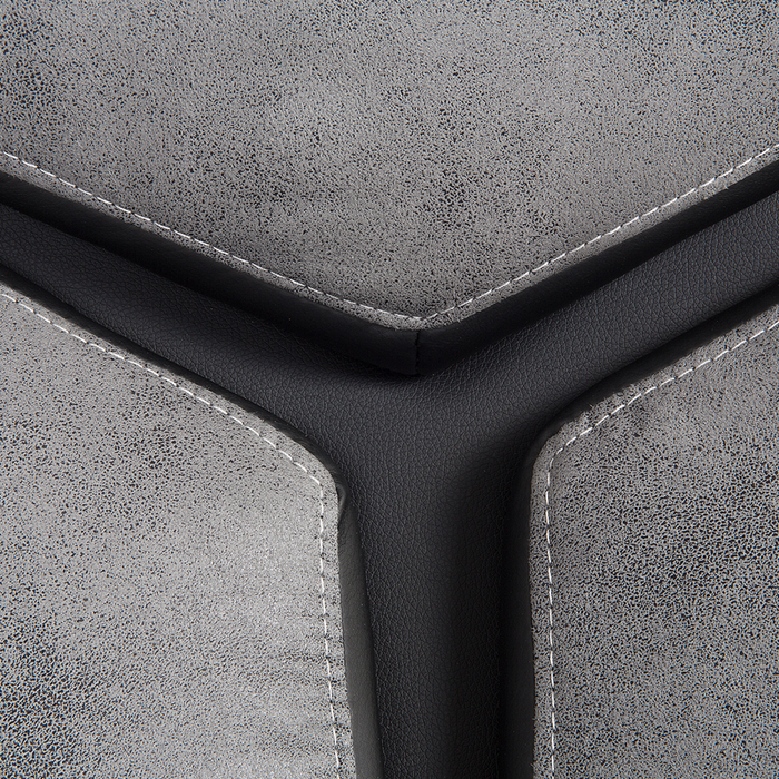 Sedia da ufficio Computer da scrivania girevole in ecopelle grigia e nera regolabile