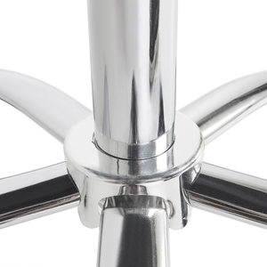 Sedia da ufficio in ecopelle beige e nera con scrivania girevole regolabile per computer