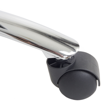 Sedia da ufficio in ecopelle beige e nera con scrivania girevole regolabile per computer