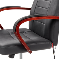 Sedia da Massaggio in Vera Pelle Nera Girevole Altezza Regolabile