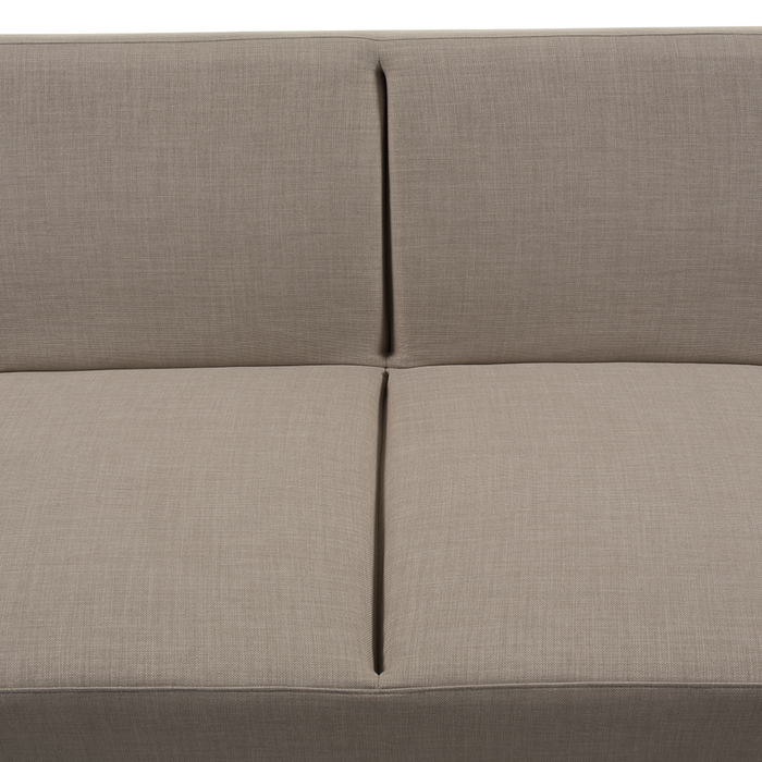 Divano Letto Rivestimento Tessuto Beige 4 Posti Meccanismo Click Clack Braccioli Regolabili