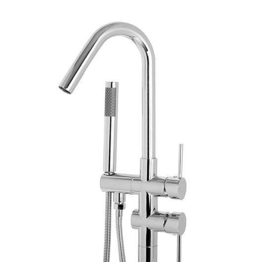 Miscelatore per Vasca Freestanding Argento Cromato con Doccetta 118 cm stile moderno