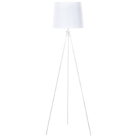 Lampada da terra in metallo bianco 149 cm treppiede paralume in policotone con paralume a tamburo dal design moderno