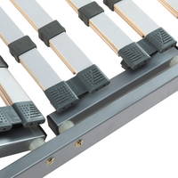 Rete a doghe regolabile manualmente 90 x 200 doghe in legno singole Struttura in acciaio Nero con gambe Doghe in legno autoportanti