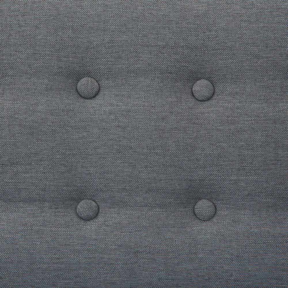 Divano a 3 posti grigio chiaro imbottito con schienale capitonnè gambe in legno chiaro spesso imbottito soggiorno minimalista scandinavo