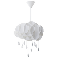 Lampada a Sospensione Bianca Nuvola Galleggiante Cristallo Gocce di Pioggia Luce Cameretta