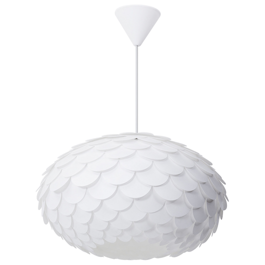 Lampada a sospensione Lampada da soffitto a sospensione con paralume a pigna in plastica bianca