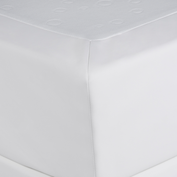 Letto continentale 180 x 200 cm in ecopelle bianca con materasso a molle insacchettate