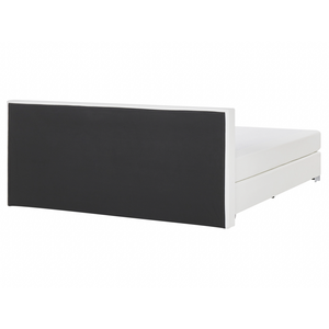 Letto continentale 160 x 200 cm in ecopelle bianca con materasso a molle insacchettate