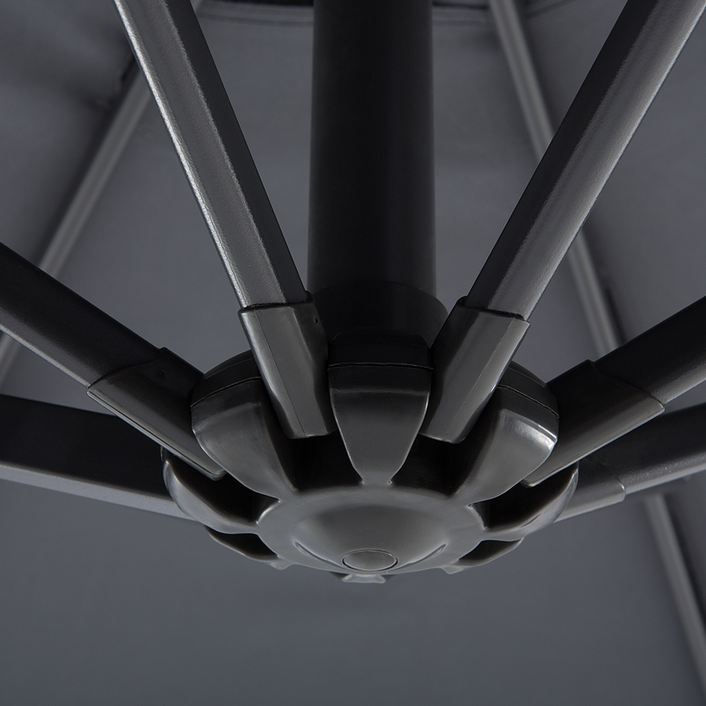 Ombrellone da giardino in tessuto grigio acciaio 300 cm resistente agli agenti atmosferici