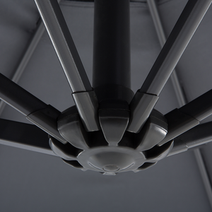 Ombrellone da giardino in tessuto grigio acciaio 300 cm resistente agli agenti atmosferici