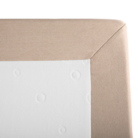 Letto Boxspring in Tessuto Beige con Materasso a Molle 180 x 200 cm