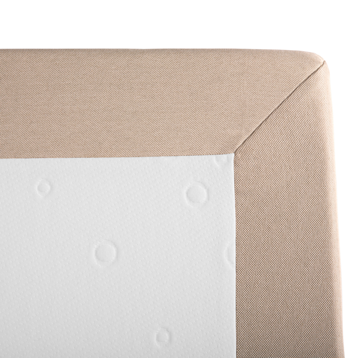 Letto Boxspring in Tessuto Beige con Materasso a Molle 180 x 200 cm