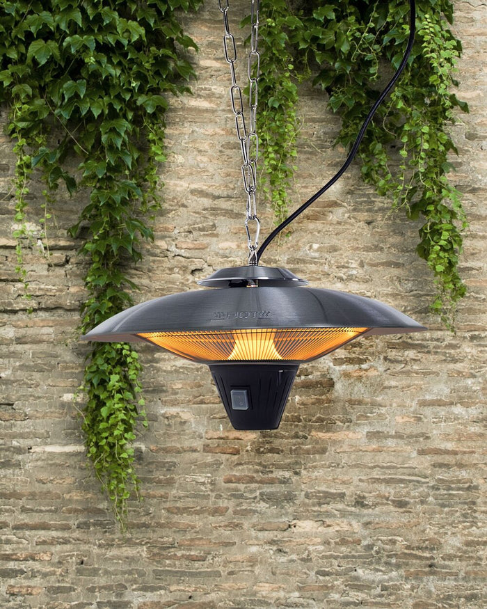 Stufa da esterno in metallo argento ø 51 cm da soffitto 1800W giardino terrazzo