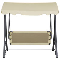 Altalena da patio Tessuto Beige Struttura In Acciaio dondolo 3 Posti