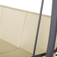 Altalena da patio Tessuto Beige Struttura In Acciaio dondolo 3 Posti