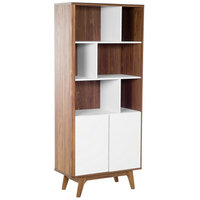 Libreria in legno scuro con scandinavo bianco 182 x 79 x 40 cm a 4 ripiani