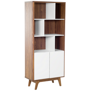 Libreria in legno scuro con scandinavo bianco 182 x 79 x 40 cm a 4 ripiani
