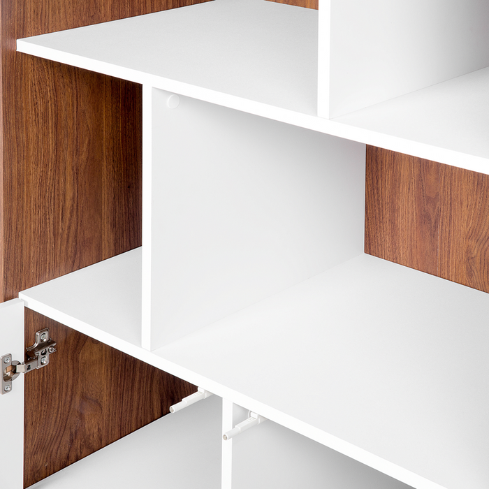 Libreria in legno scuro con scandinavo bianco 182 x 79 x 40 cm a 4 ripiani