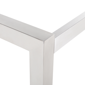 Tavolo da Giardino Granito Nero Gambe in Acciaio color Argento 180 x 90 cm