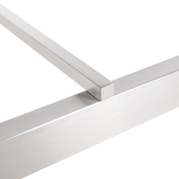 Tavolo da Giardino Granito Nero Gambe in Acciaio color Argento 180 x 90 cm