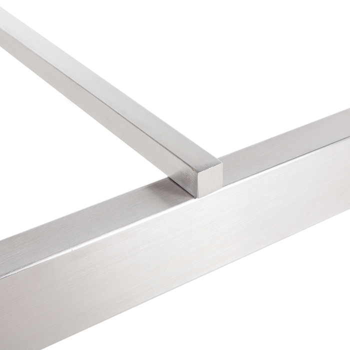 Tavolo da Giardino Granito Nero Gambe in Acciaio color Argento 180 x 90 cm