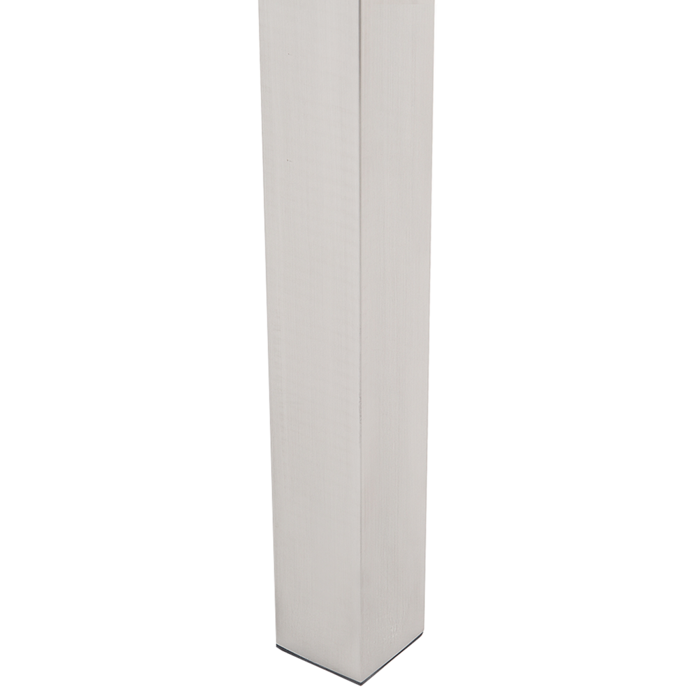 Tavolo da Giardino Granito Nero Gambe in Acciaio color Argento 180 x 90 cm