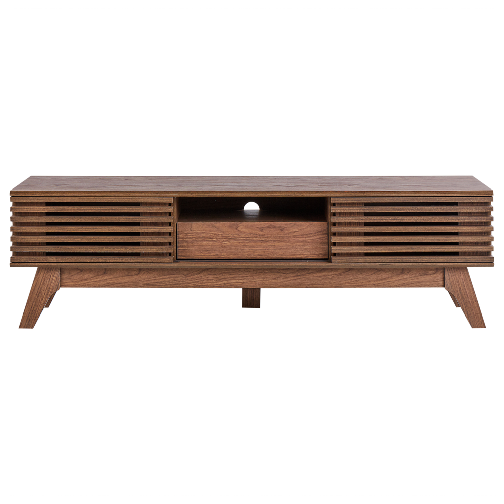 Mobile TV Scaffale in legno scuro supporto televisione Armadio passacavi Moderno