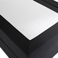 Letto Boxspring in Tessuto Nero con Materasso a Molle 180 x 200 cm