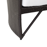 Lettino da giardino in vimini rattan bianco e marrone con cuscini Tavolino da caffè resistente agli agenti atmosferici