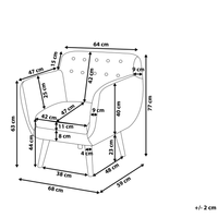 Poltrona in tessuto grigio con rivestimento in tessuto retrò con bottoni in stile retrò