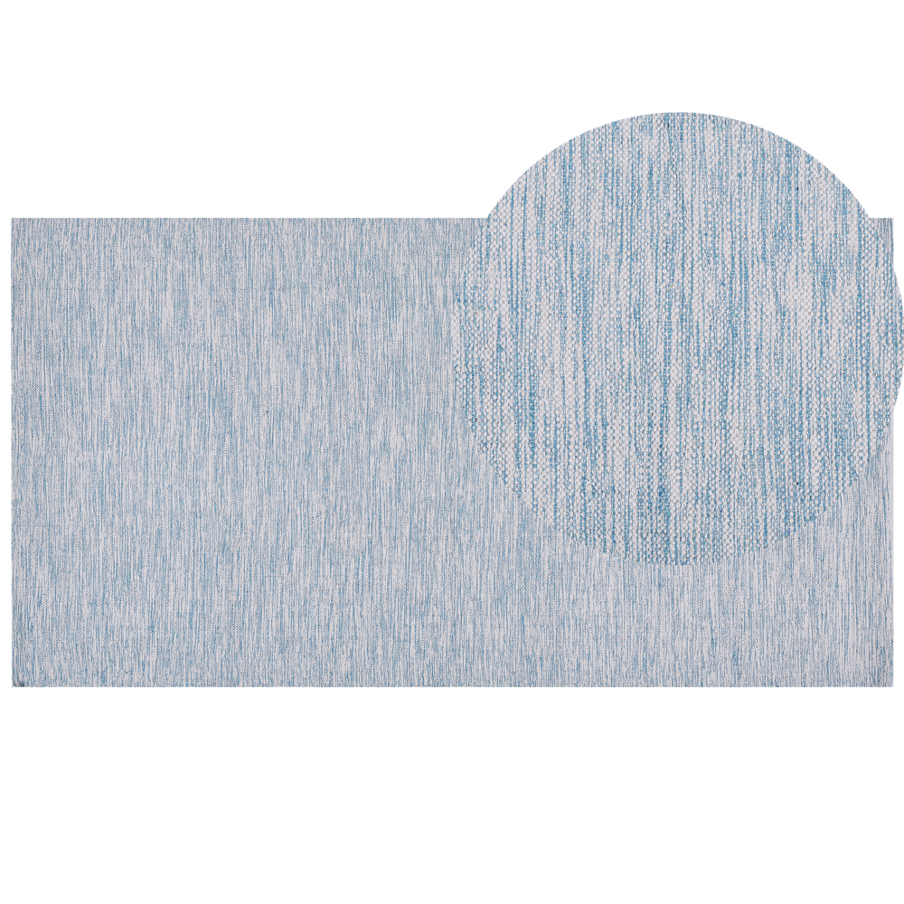 Tappeto Blu Cotone 80 x 150 cm Rettangolare Intrecciato a Mano Moderno Minimalista