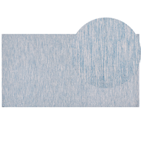 Tappeto Blu Cotone 80 x 150 cm Rettangolare Intrecciato a Mano Moderno Minimalista