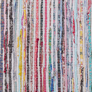 Tappeto tappetino Rag Strisce Multicolore Cotone 160 x 230 cm Rettangolare Intrecciato a Mano